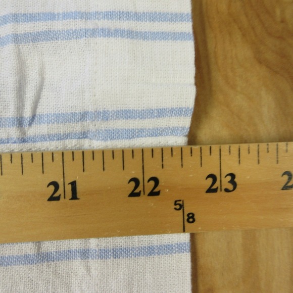 BUFFALO DAVID BITTON Linen Blend Striped Shirt Sz M Coastal Blue White Top NWT - Picture 10 of 10